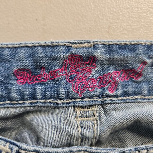 Rock and Roll Cowgirl Jeans Women's 29 x 32 ** Blue Low Rise Boot Cut Distressed - Picture 3 of 16